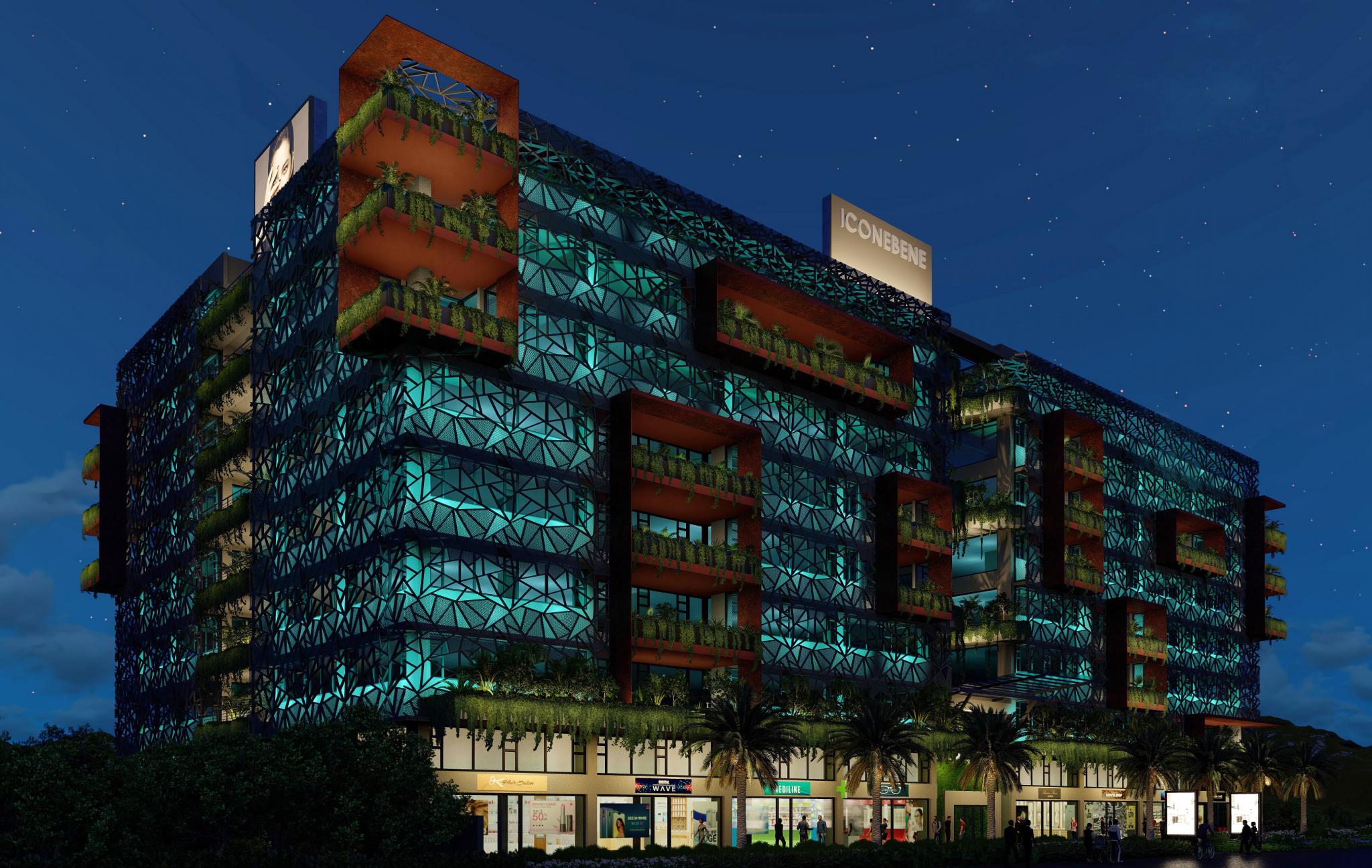 A LOUER – bureaux et commerces moderne de haut standing construite sur un terrain en toute propriété de 6,959 m2 à Reduit Road, Ebène.